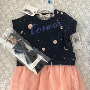 NWT Baby Bling Galaxy Bow & Jessica Simpson Dress